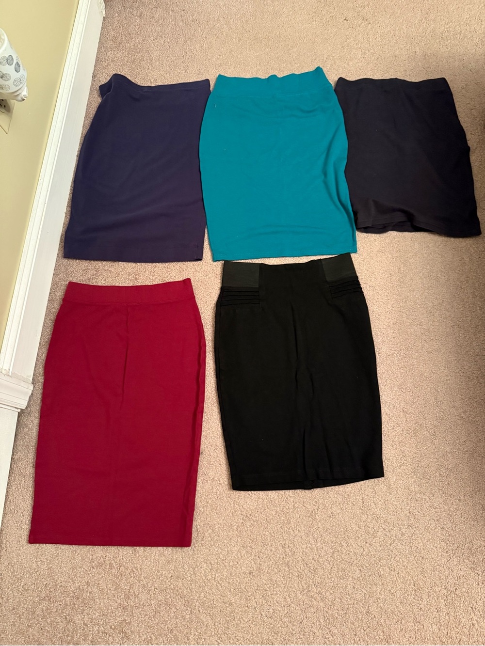 H&M Pencil Skirts in Teal, Burgundy, Navy & Black